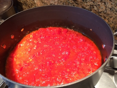frying diced tomato